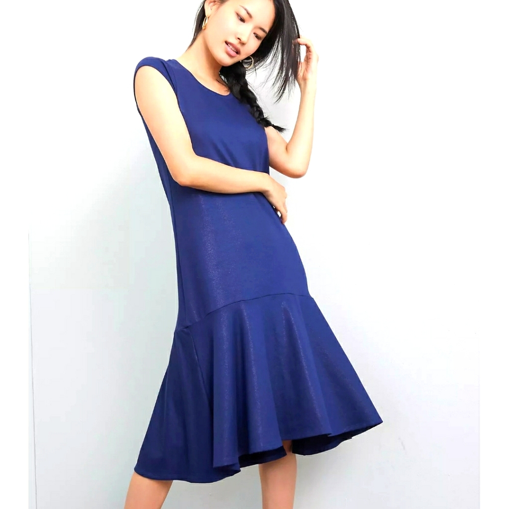 Anthropologie Ismene Dark Blue Midi Dress